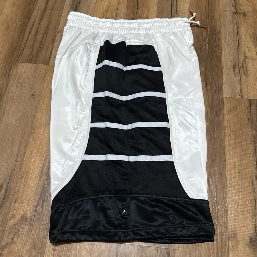 2011 Air Jordan 11 Concord Silky Dazzle White Black 395417-101 Shiny Shorts